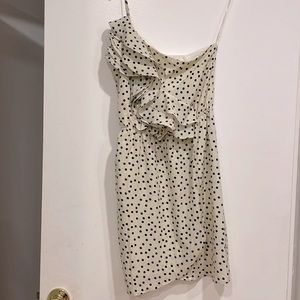 One strap polkadot dress
